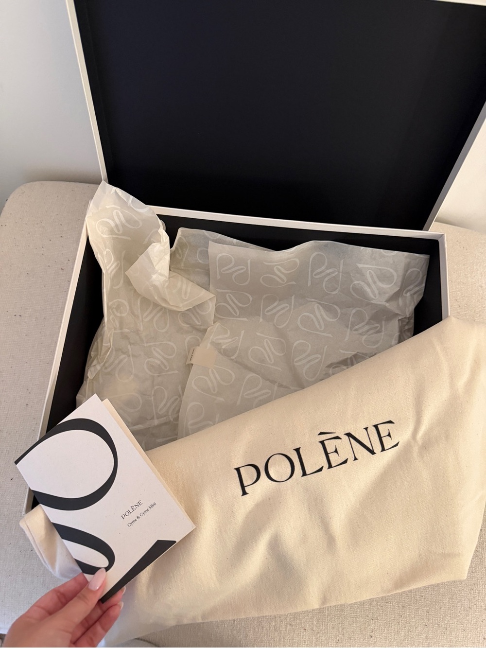 Polène Camel Brown Leather Tote with Pouch - Picture 6 of 7